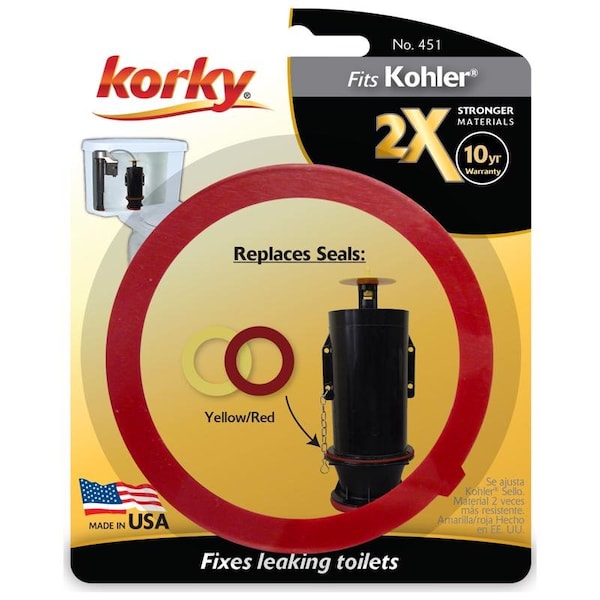 Korky Korky 2X Flush Valve Seal Red Rubber For Kohler 451BP - main
